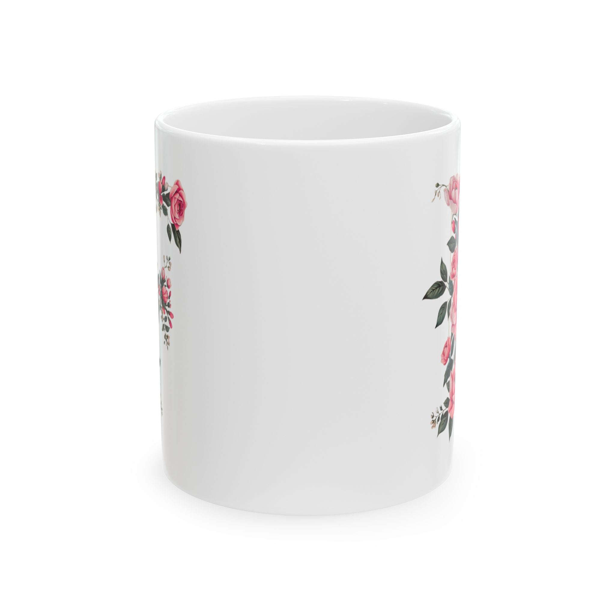 Floral Letter F Ceramic Coffee Mug  (11oz, 15oz)