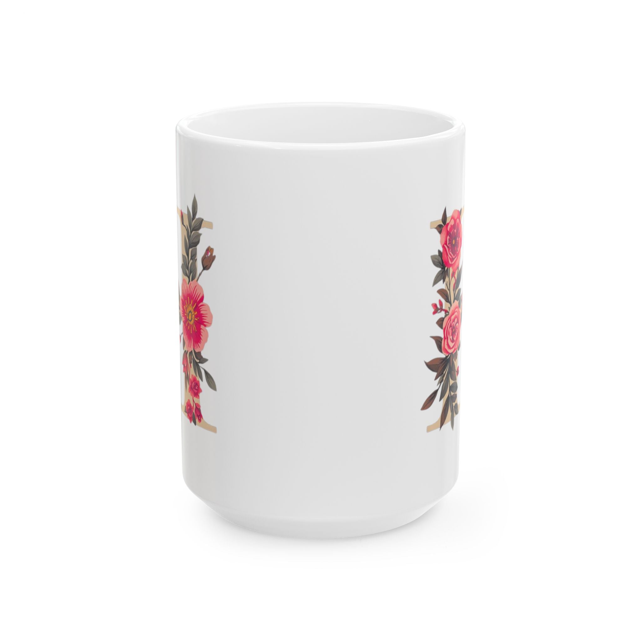 Floral Letter H Ceramic Mug (11oz & 15oz)