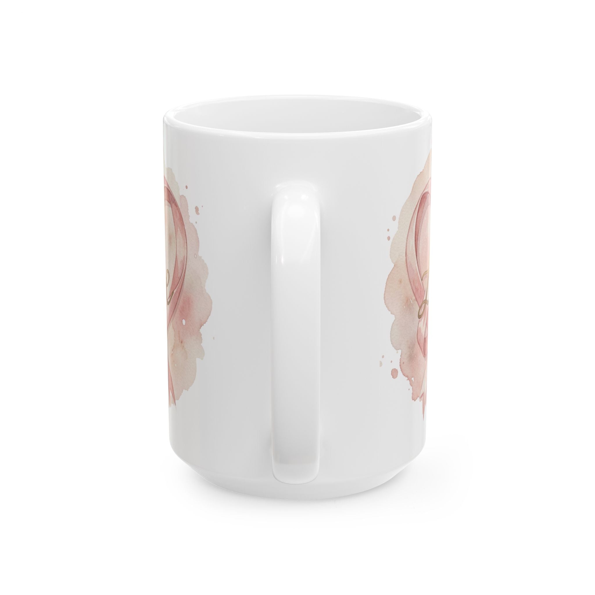 Ceramic Coffee Mug with Pink Breast Cancer Ribbon (11oz/15oz)