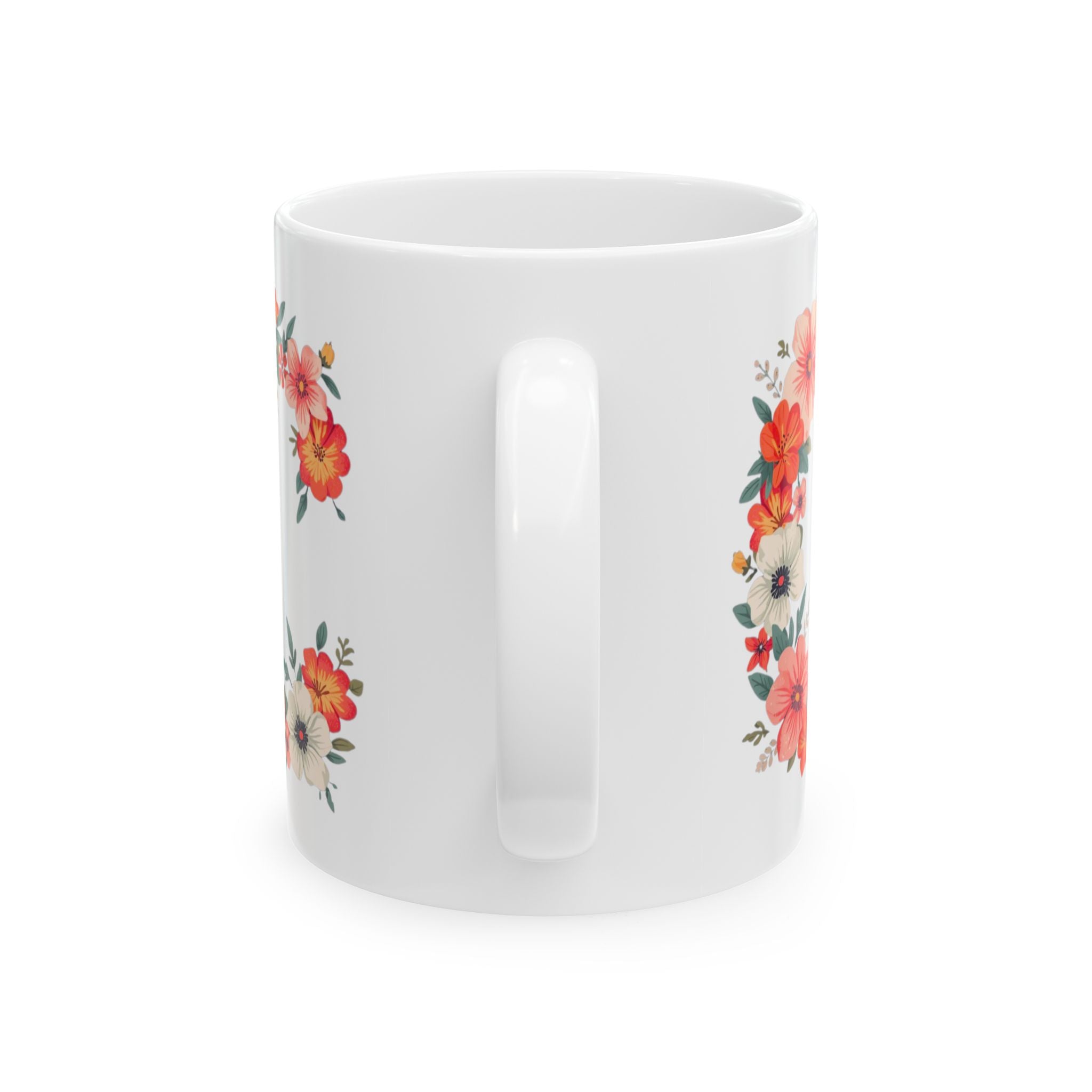 Floral Letter C Ceramic Coffee Mug  (11oz & 15oz)