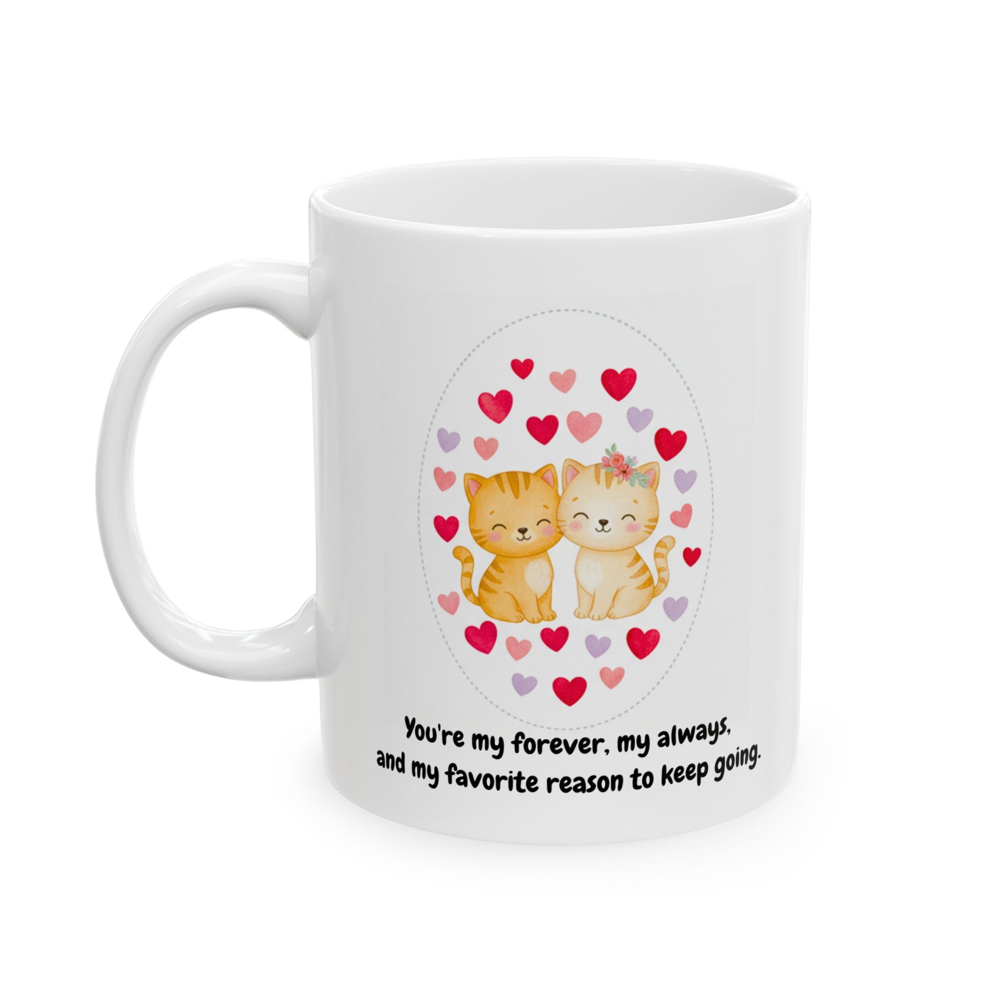 Romantic Couple of Kittens Ceramic Coffee Mug (11oz-15oz)