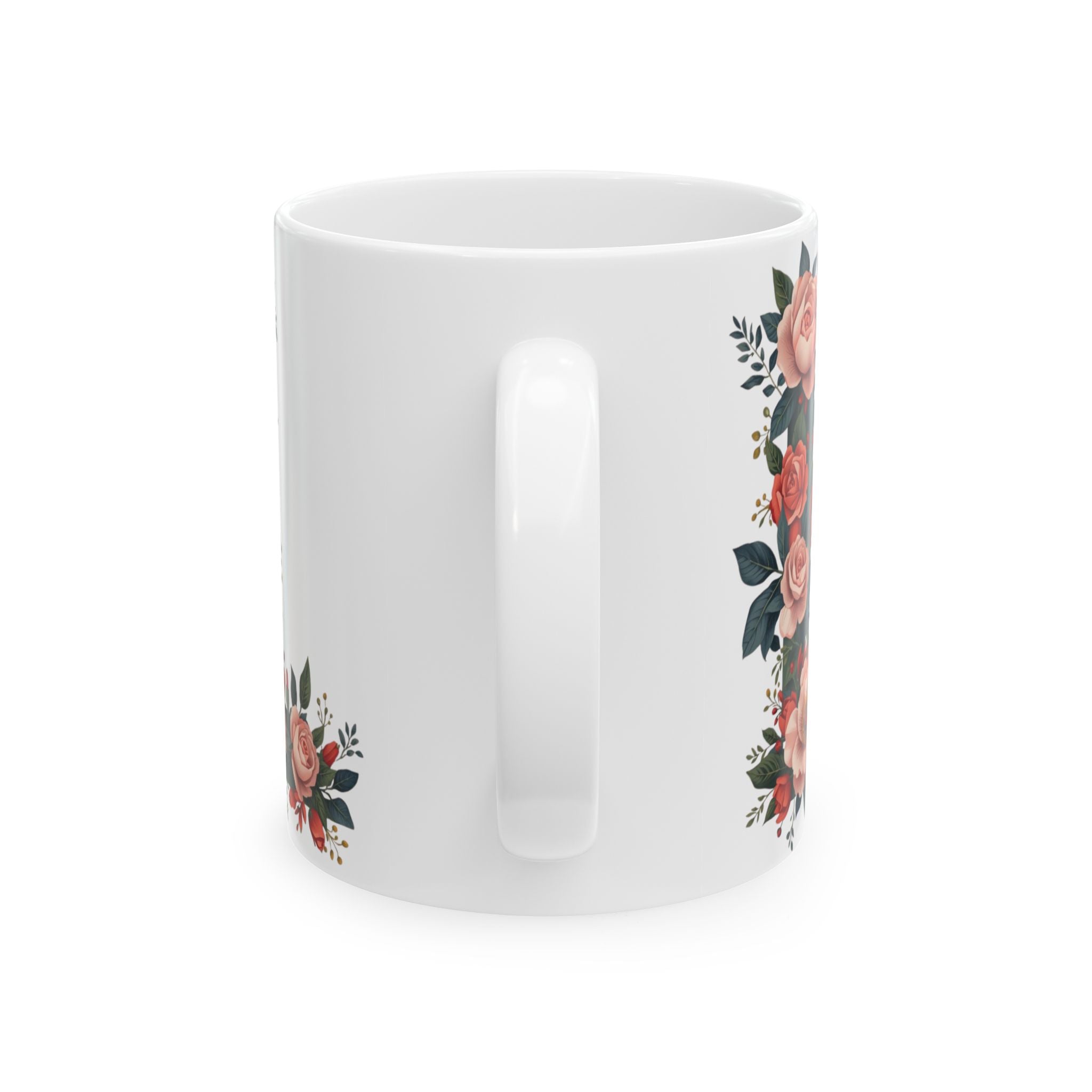 Floral Letter L Ceramic Coffee Mug  (11oz & 15oz)