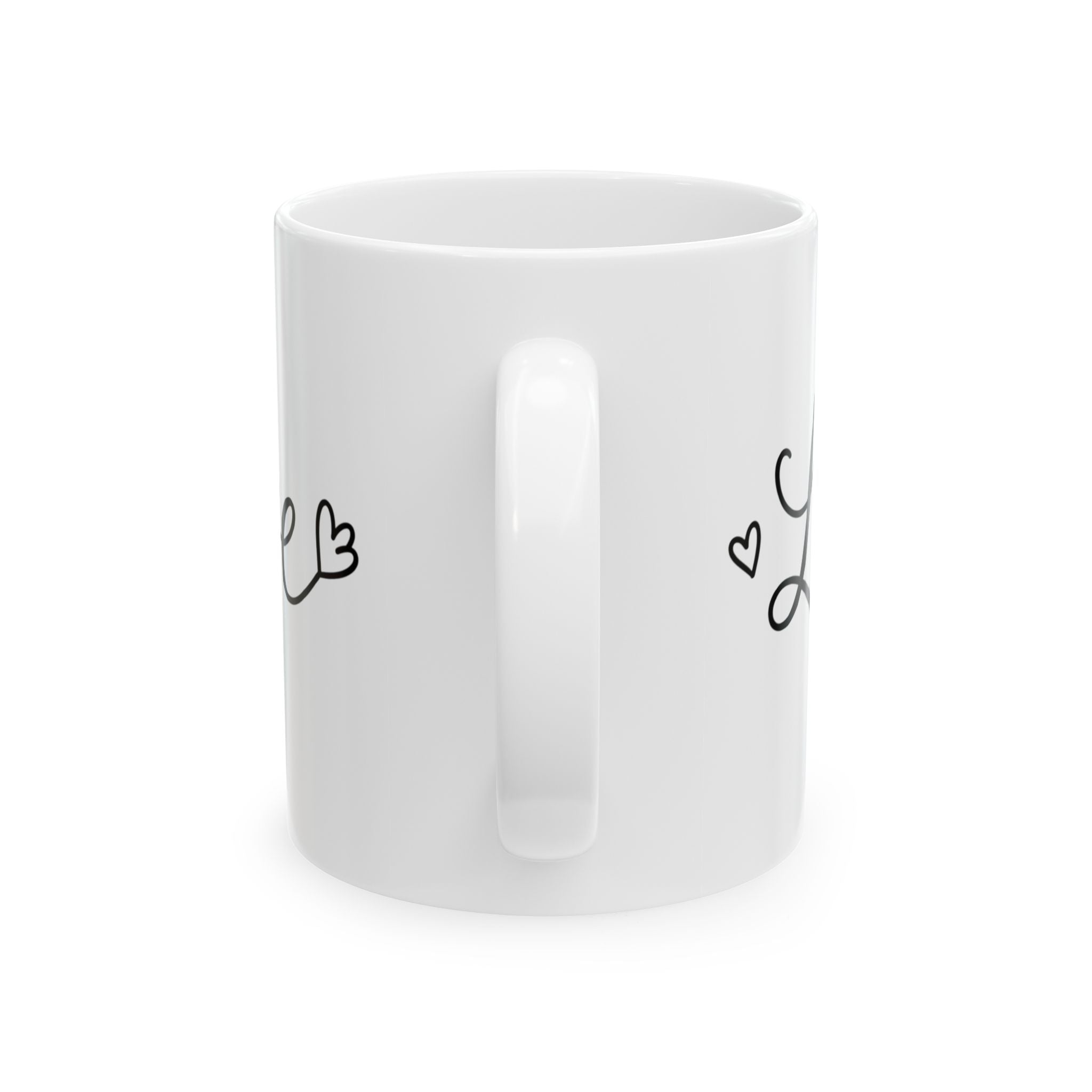 Minimal Love text Ceramic Coffee Mug (11oz & 15oz)