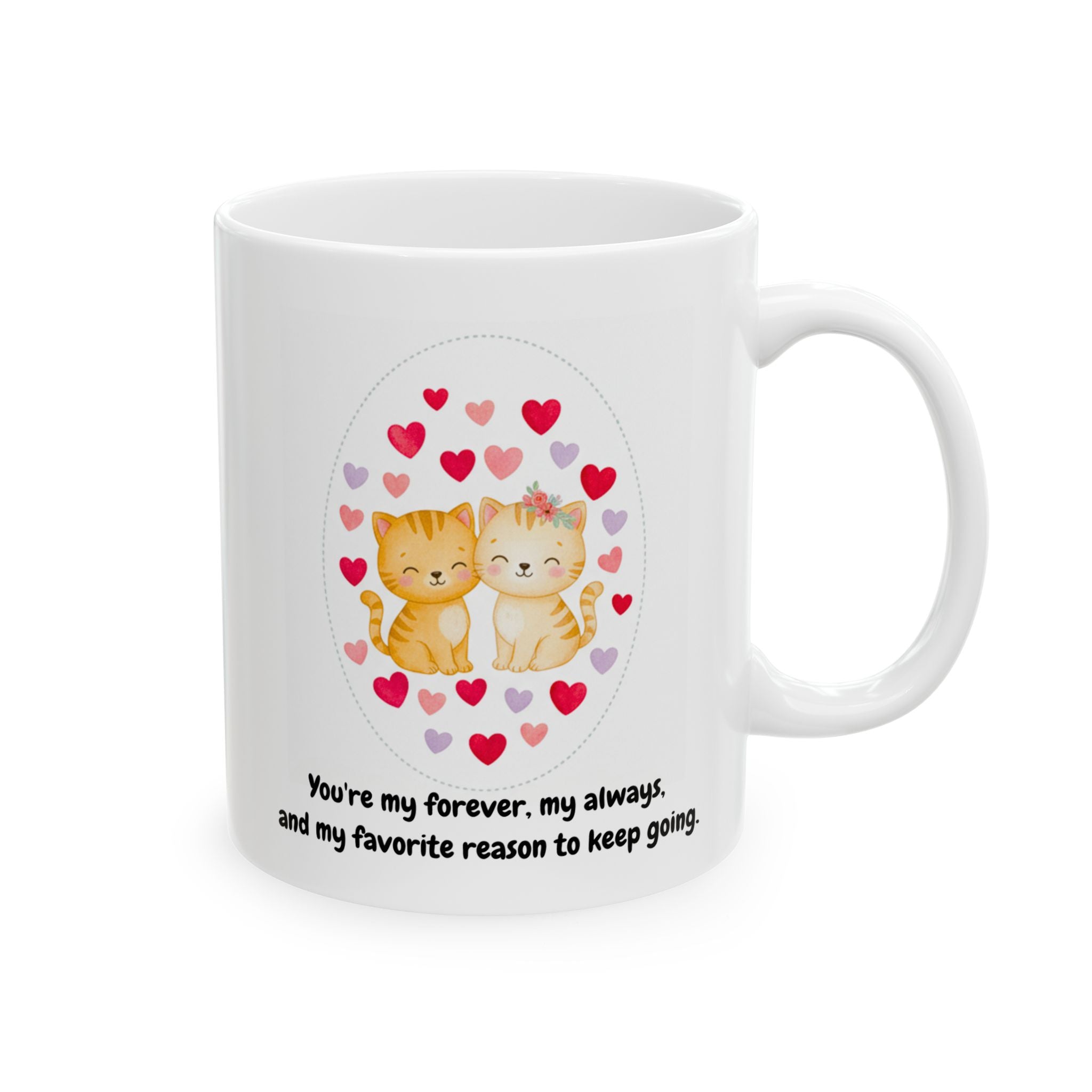 Romantic Couple of Kittens Ceramic Coffee Mug (11oz-15oz)