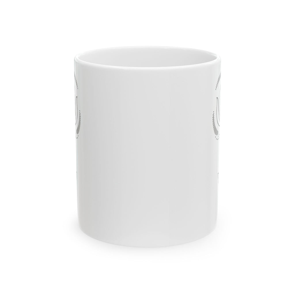 Minimal Line Art Lotus Meditation Ceramic Coffee Mug (11oz/15oz)