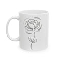 Minimal Line Art Lotus Meditation Ceramic Coffee Mug (11oz/15oz)