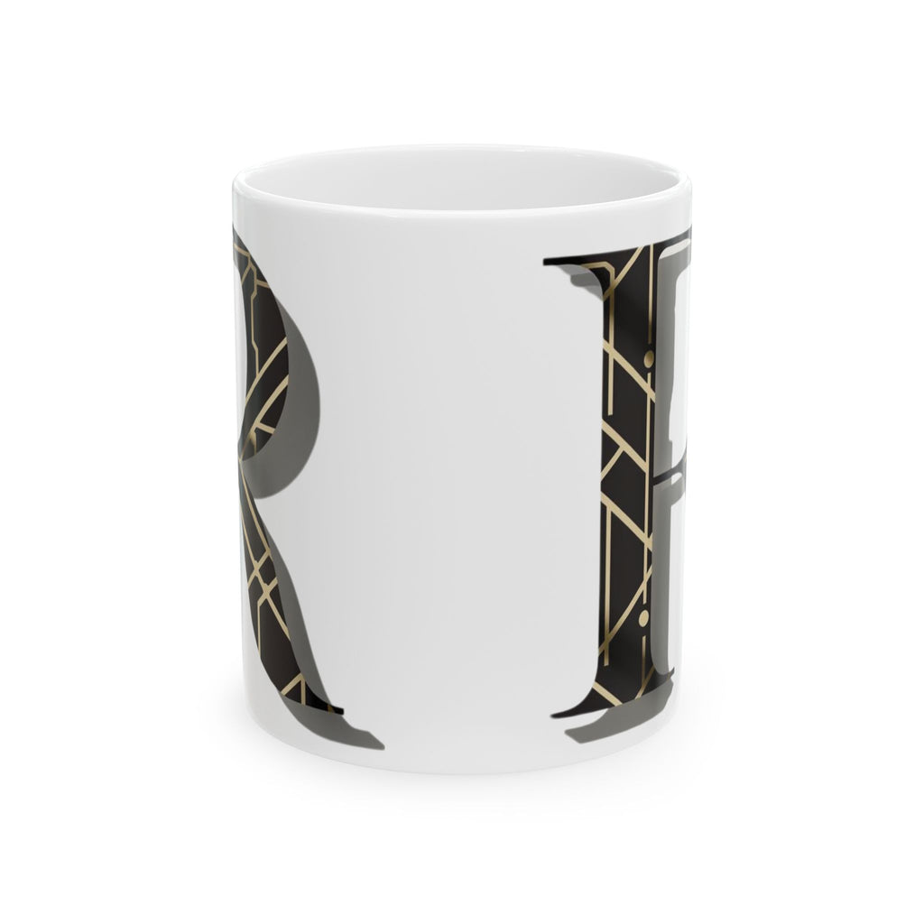 Elegant & Modern Letter R Ceramic Coffee Mug (11oz, 15oz)