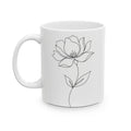 Minimal Line Art Floral Ceramic Coffee Mug (11oz/15oz)