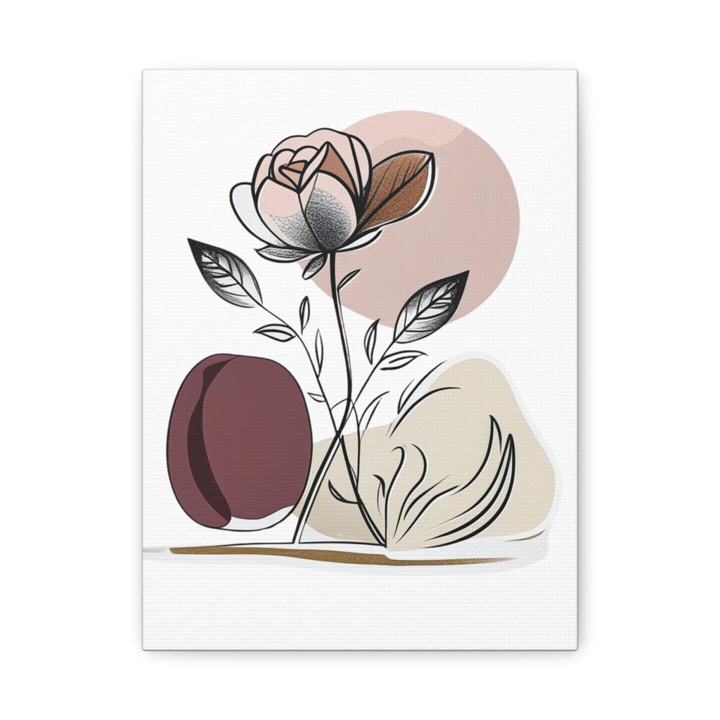 Brown Abstract Floral Wall Art Canvas