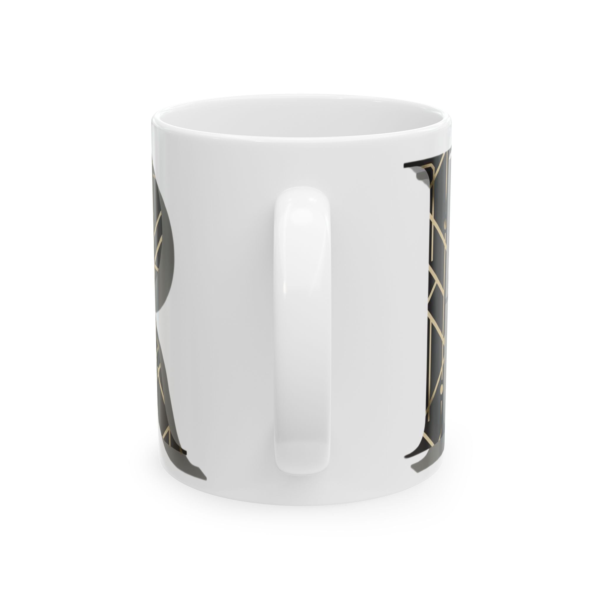 Elegant & Modern Letter R Ceramic Coffee Mug (11oz, 15oz)