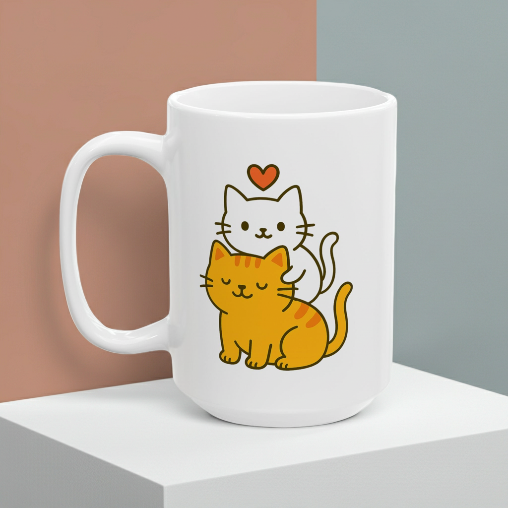 Romantic Cats Ceramic Coffee Mug (11oz & 15oz)