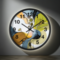 Decorative wall clock with floral design on a gray background