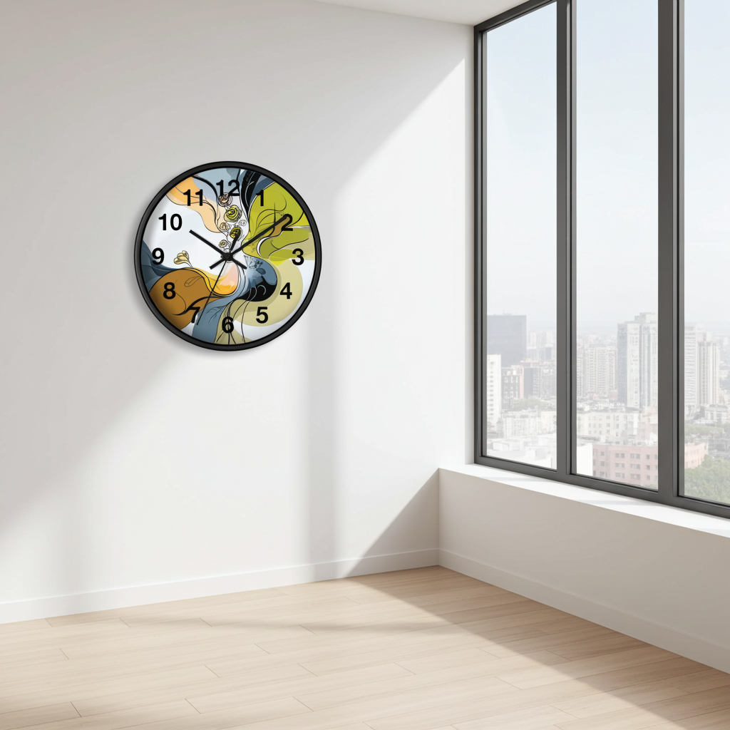 Abstract Wall Clock Multicolor