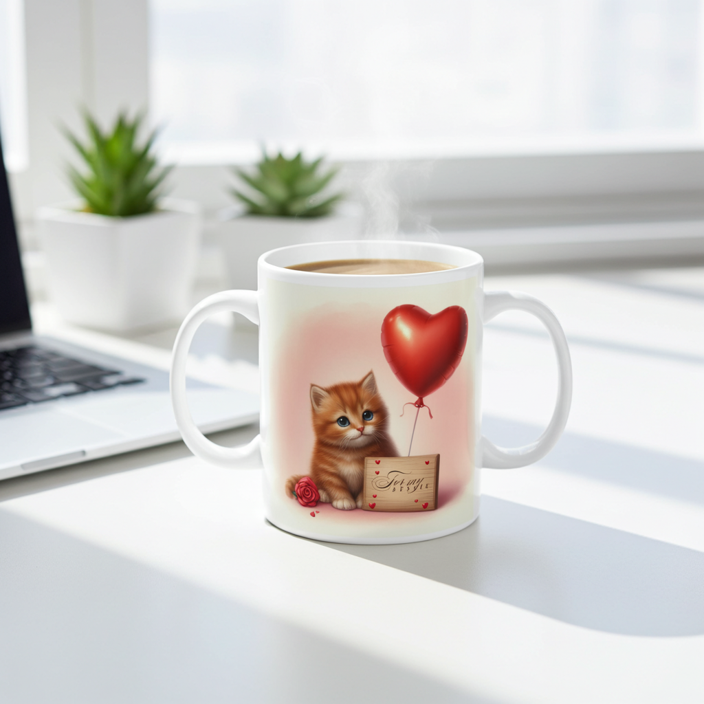 Friendly Kitten Ceramic Coffee Mug 11oz/15oz