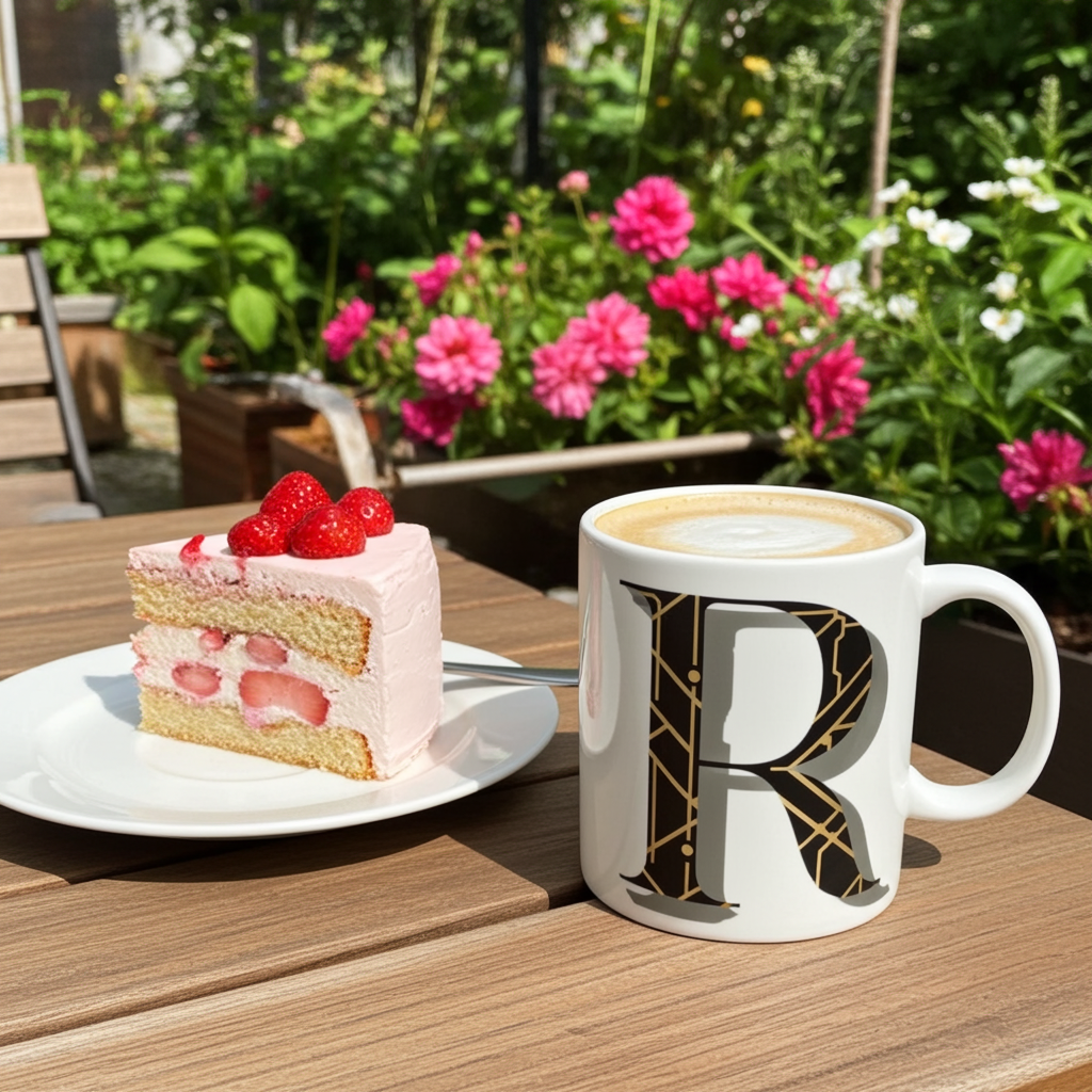 Elegant & Modern Letter R Ceramic Coffee Mug (11oz, 15oz)